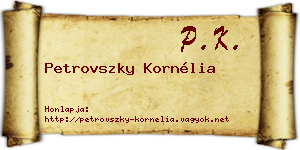 Petrovszky Kornélia névjegykártya